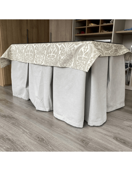 Conjunto antimanchas aterciopelado triple grueso Roca con tapete Amaranto Gris