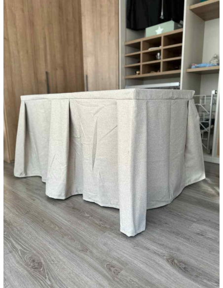 Pack Mesa + Ropa de Mesa Camilla Moderna Antimanchas color Beige