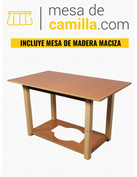Pack Mesa + Ropa de Mesa Camilla Moderna Antimanchas color Beige