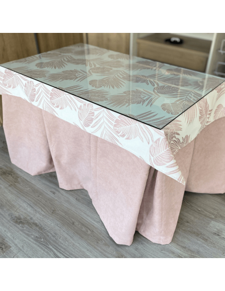 Conjunto antimanchas aterciopelado triple grueso Rosa con tapete Flor Rosa