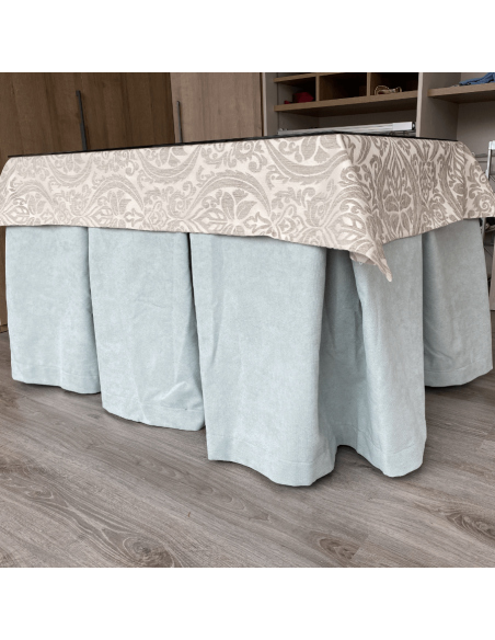 Conjunto antimanchas aterciopelado triple grueso Verde con tapete Amaranto Gris