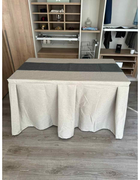 Pack Mesa + Ropa de Mesa Camilla Moderna Antimanchas color Beige con Camino Marengo