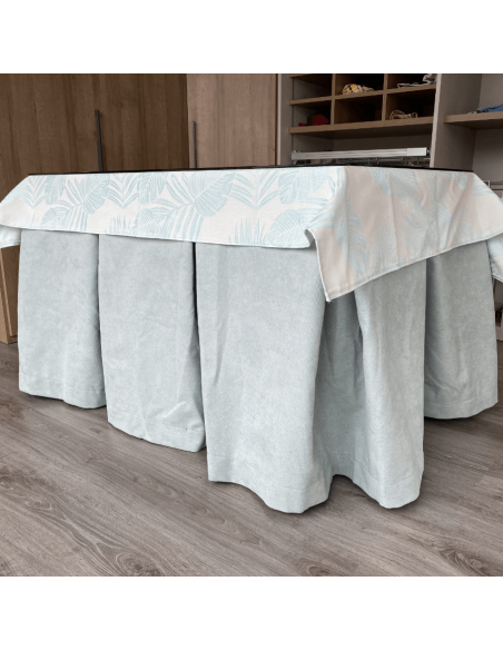 Conjunto Antimanchas Aterciopelado Triple Grueso Verde con Tapete Flor Verde