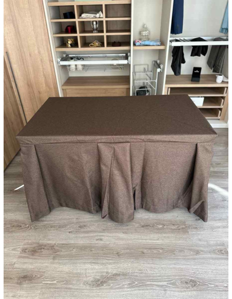Pack Mesa + Ropa de Mesa Camilla Moderna Antimanchas color Chocolate
