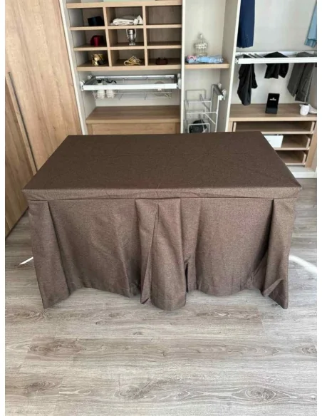 Pack Mesa + Ropa de Mesa Camilla Moderna Antimanchas color Chocolate