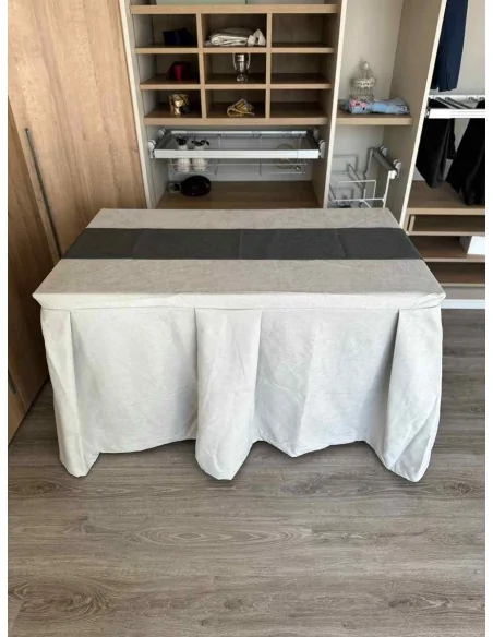 Pack Mesa + Ropa de Mesa Camilla Moderna Antimanchas color Gris Perla con Camino Marengo