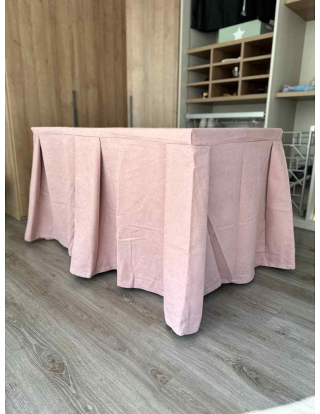 Pack Mesa + Ropa de Mesa Camilla Moderna Antimanchas color Rosa