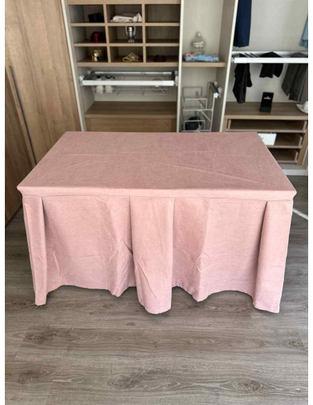 Pack Mesa + Ropa de Mesa Camilla Moderna Antimanchas color Rosa