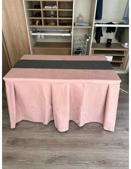 Pack Mesa + Ropa de Mesa Camilla Moderna Antimanchas color Rosa con Camino Marengo