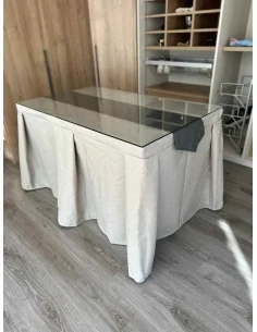 Ropa de Mesa Camilla Moderna Antimanchas color Beige con Camino Marengo