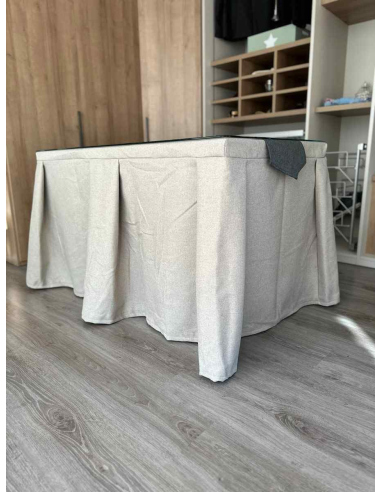 Ropa de Mesa Camilla Moderna Antimanchas color Beige con Camino Marengo