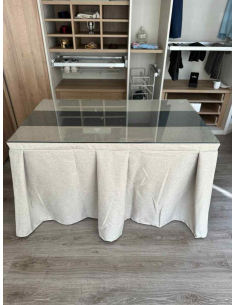 Ropa de Mesa Camilla Moderna Antimanchas color Beige con Camino Marengo 2