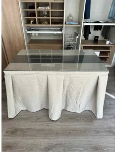 Ropa de Mesa Camilla Moderna Antimanchas color Beige con Camino Marengo 2