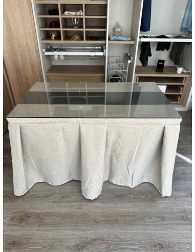 Ropa de Mesa Camilla Moderna Antimanchas color Beige con Camino Marengo