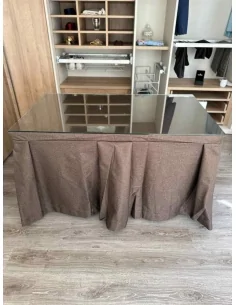 Ropa de Mesa Camilla Moderna Antimanchas color Chocolate 2