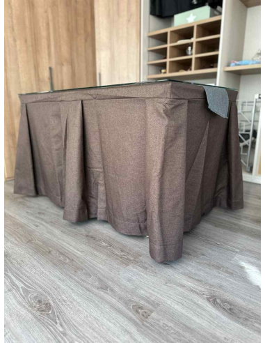 Ropa de Mesa Camilla Moderna Antimanchas color Chocolate con Camino Marengo