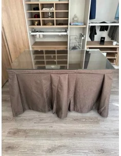 Ropa de Mesa Camilla Moderna Antimanchas color Chocolate con Camino Chocolate 2