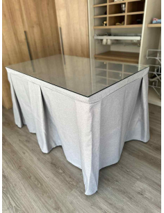 Ropa de Mesa Camilla Moderna Antimanchas color Gris Plata