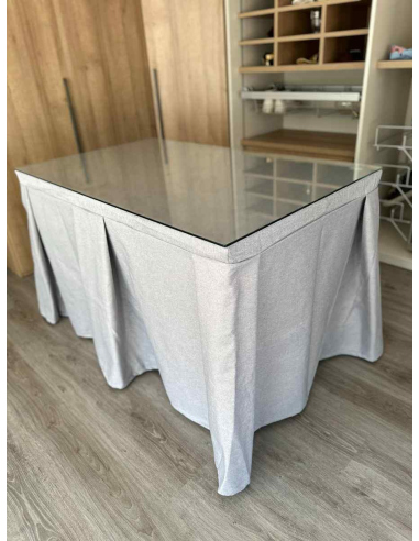 Ropa de Mesa Camilla Moderna Antimanchas color Gris Plata