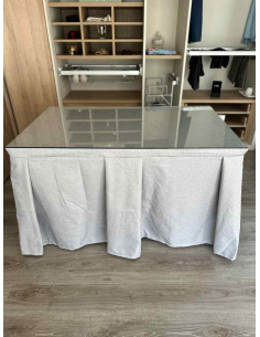 Ropa de Mesa Camilla Moderna Antimanchas color Gris Plata 2