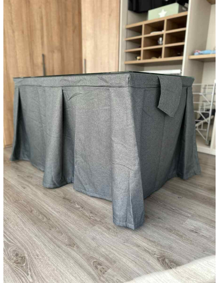 Ropa de Mesa Camilla Moderna Antimanchas color Marengo con Camino Marengo