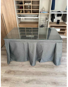 Ropa de Mesa Camilla Moderna Antimanchas color Marengo con Camino Marengo 2