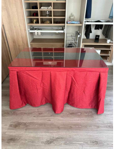 Ropa de Mesa Camilla Moderna Antimanchas color Rojo con Camino Marengo 2