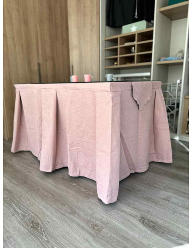 Ropa de Mesa Camilla Moderna Antimanchas color Rosa con Camino Rosa