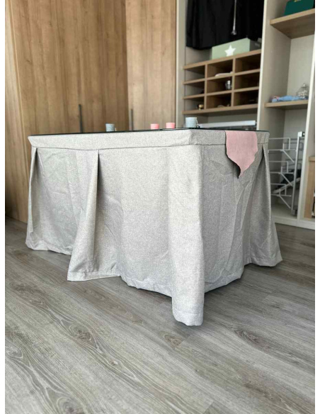 Ropa de Mesa Camilla Moderna Antimanchas color Visión con Camino Rosa