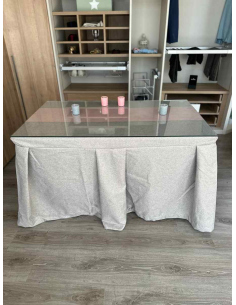 Ropa de Mesa Camilla Moderna Antimanchas color Visión con Camino Rosa 2