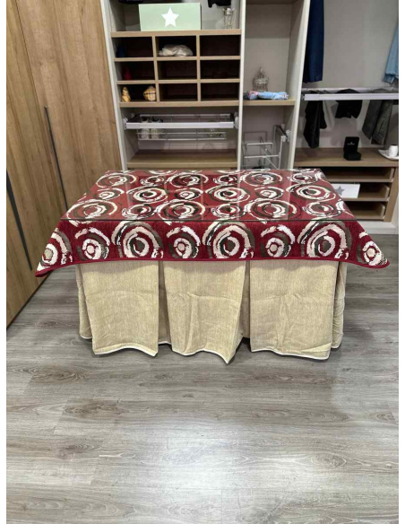 Conjunto Doble Grueso 10 Pliegues Beige con Tapete Eclipse