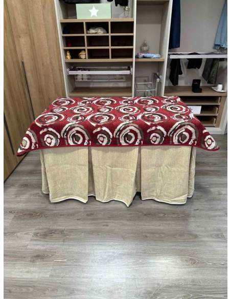 Conjunto Doble Grueso 10 Pliegues Beige con Tapete Eclipse