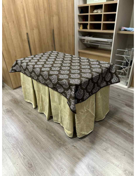 Conjunto Doble Grueso 10 Pliegues Beige con Tapete Acebo