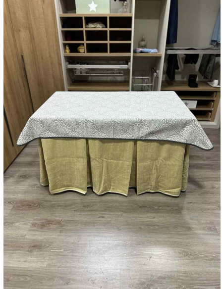 Conjunto Doble Grueso 10 Pliegues Beige con Tapete Sol