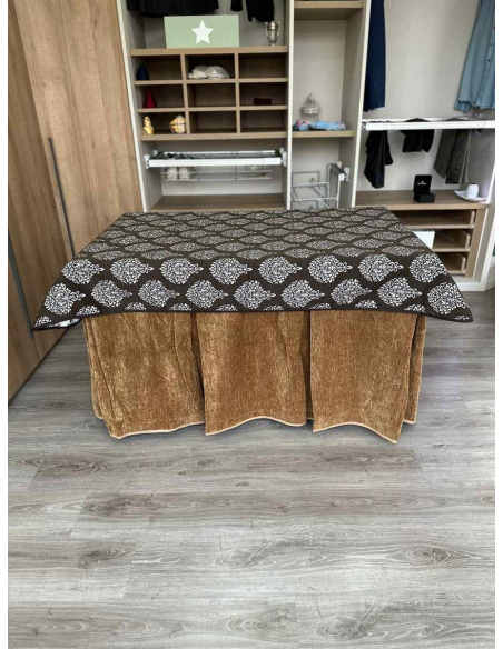 Conjunto Doble Grueso 10 Pliegues Café con Tapete Acebo