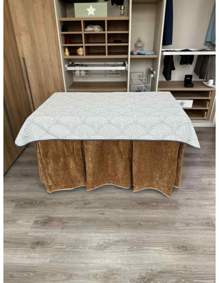 Conjunto Doble Grueso 10 Pliegues Café con Tapete Sol