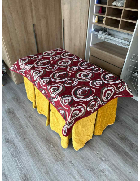 Conjunto Doble Grueso 10 Pliegues Mostaza con Tapete Eclipse