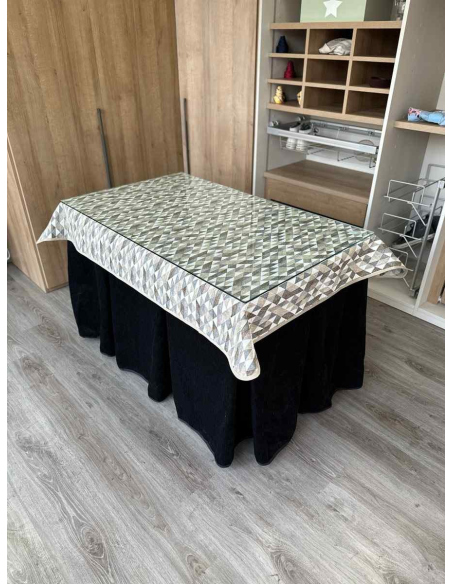 Conjunto Doble Grueso 10 Pliegues Negro con Tapete Sena