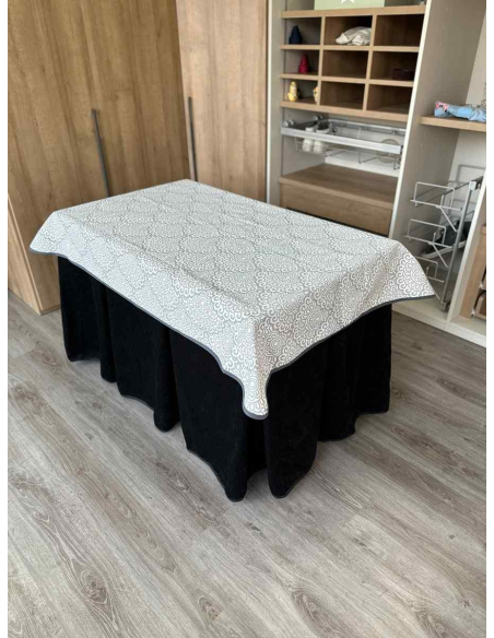 Conjunto Doble Grueso 10 Pliegues Negro con Tapete Sol