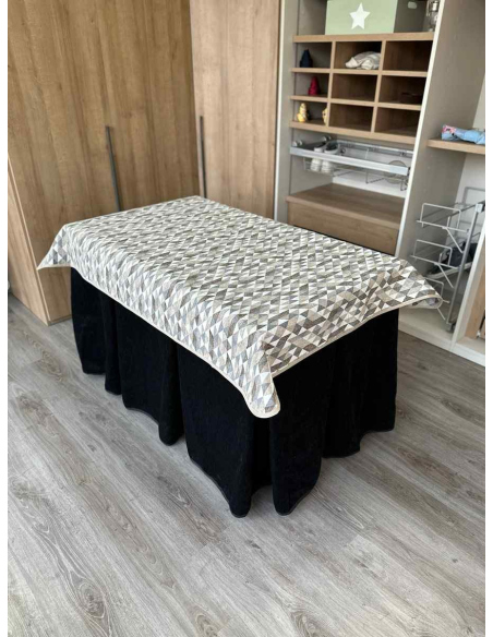 Conjunto Doble Grueso 10 Pliegues Negro con Tapete Sena