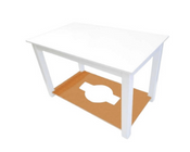 mesa de camilla en color blanco liso