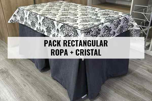 ▷ Pack Mesa Camilla Completa | Mesa + Ropa + Cristal+