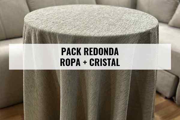 Mesa Camilla Redonda con Ropa y Cristal