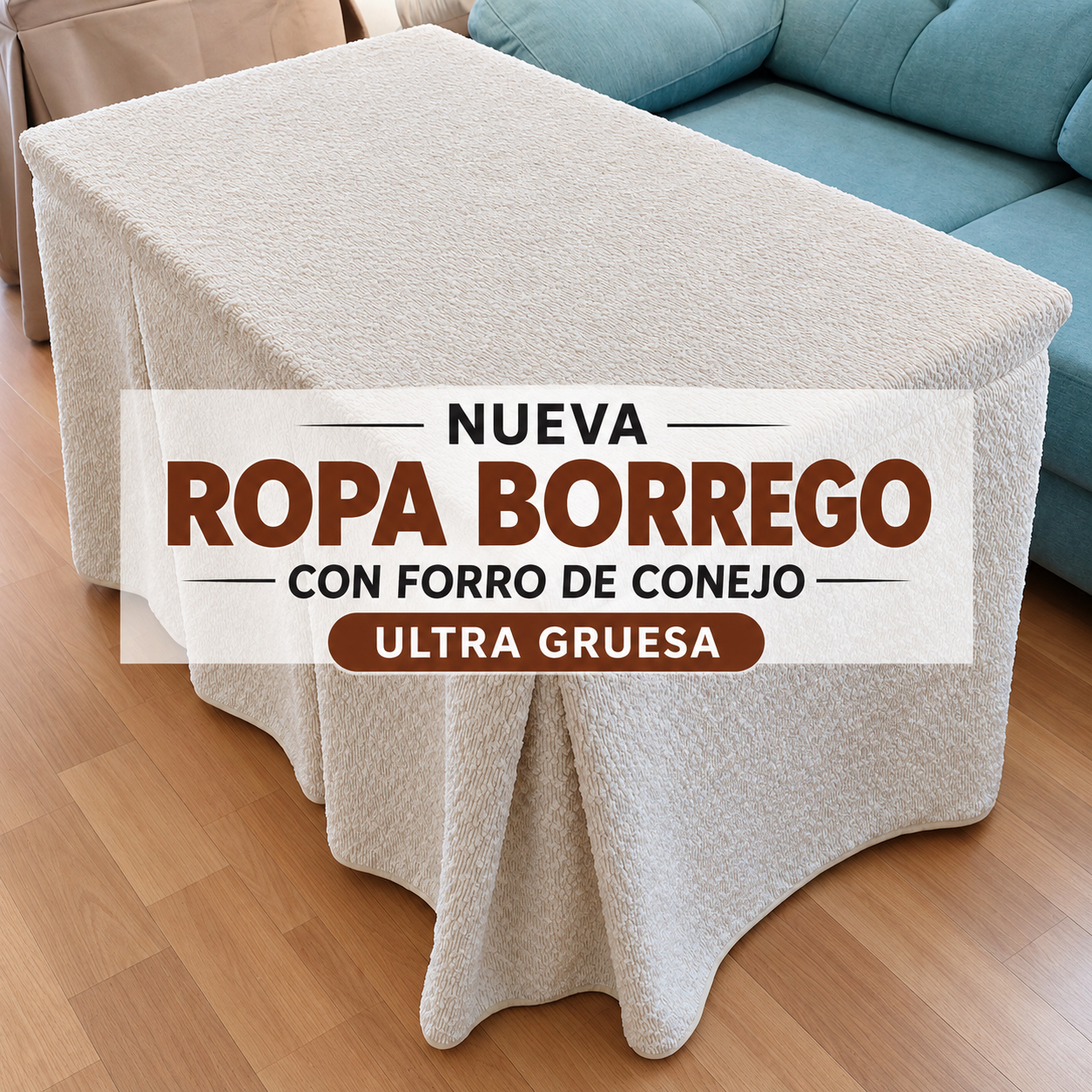 ROPA DE MESA BORREGO CON FORRO DE CONEJO ULTRA GRUESA